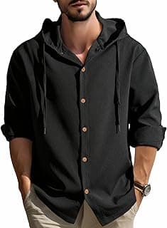Noble Monk Men's Relax Fit Hooded Shirt || Casual Wear for Men || Full Sleeve Shirts || Stylish Shirt for Men