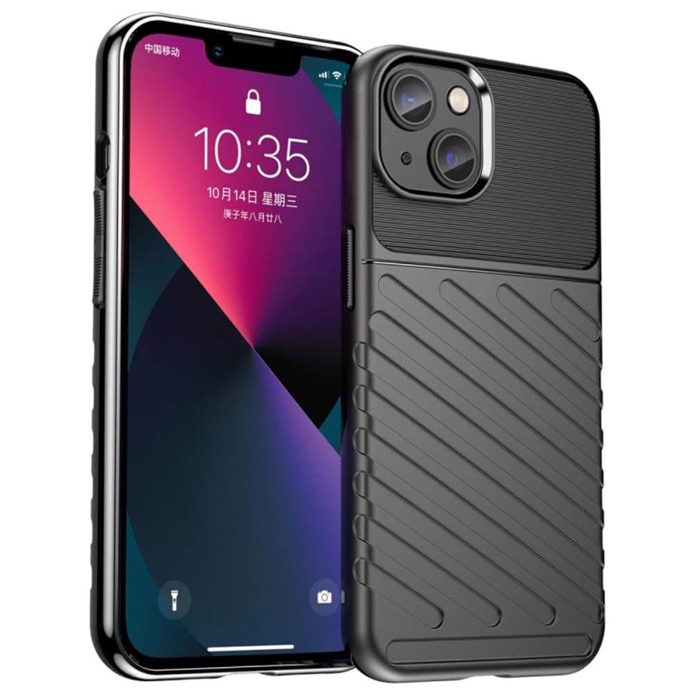 Amazon Brand - Solimo Carbon Fibre Basic Case for Apple iPhone 14 (Carbon Fiber_Black)