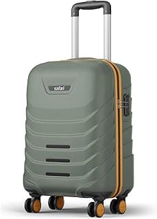 Safari Cabin Crescent 8 Wheels 56cm Small Trolley Bag Hard Case Polycarbonate 360 Degree Wheeling System Luggage, Travel Bag, Suitcase for Travel, Trolley Bags for Travel, Thyme Green