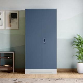 Interio by Godrej Slimline 2-Door Steel Almirah (Blue Fusion), 1-Year Warranty, 1 Locker