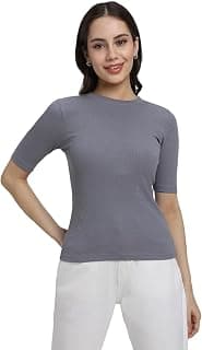 FOREVER 21 Womens Solid Regular Fit Basic T-Shirts