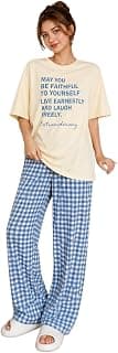 KSHS Cotton Blend Womens Korean Night Dress || Full Pyjama Set ||Korean Nightsuit || Women Nightwear ||Round Neck Full Sleeve Nightsuit || Loungewear || Everyday Nightdress Women's Pyjama Sets