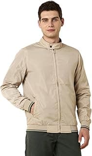 Allen Solly Men's Polyester Casual Jacket | Regular Fit High Neck | Standard Length