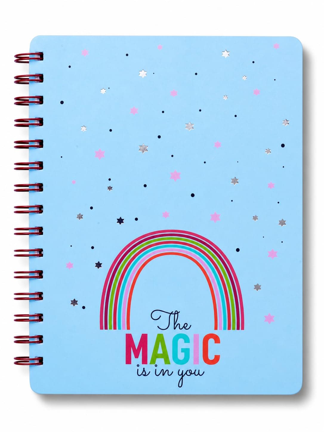 DOODLE B5 Hardbound Spiral Notebook Diary | 160 Undated Ruled Pages | 80 gsm Acid Free Paper | Open Flat To Write Comfortably (Magical Rainbow)