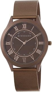 Giordano Luxury Analog Watch for Men - Metalic dial with Roman Markers and 24-Hour Inner Ring, Quartz Movement and mesh Metal Strap