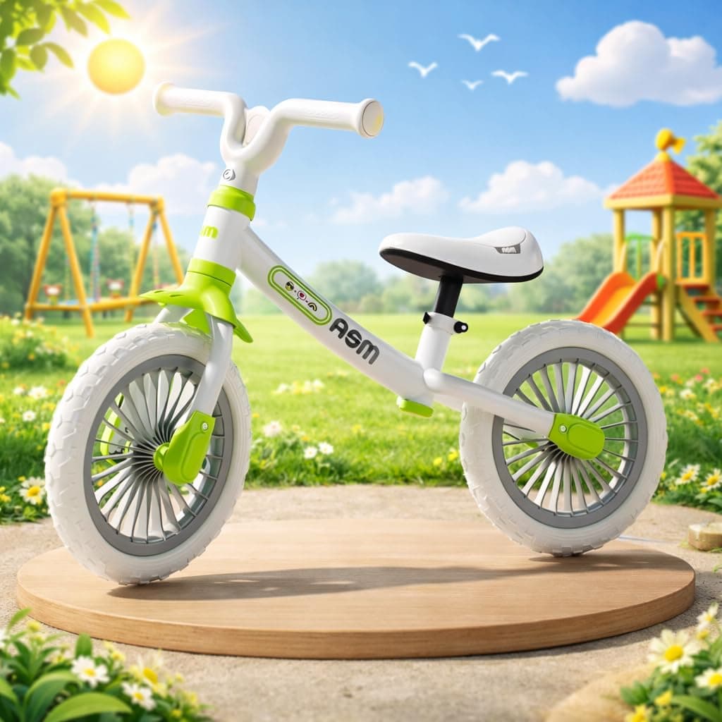 AMBERZ Minimalist Aesthetic Balance Bike for Kids | Adjustable Seat & Handlebars | Durable First Bicycle for Boys & Girls | Safe Learning & Development for 18 Month to 5 Years Old Kids.
