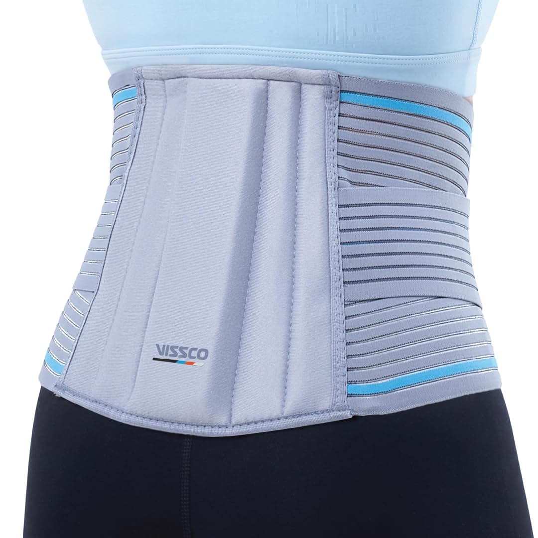 Vissco Lumbocare (Lumbo Sacral Belt), Back Support Belt for the Spine & Relieves Pain, Lower Back Brace Support, Back Pain Relief, Can be used for Slip disc - Large (Grey)