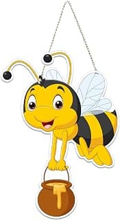 Artvibes Honey Bee Decorative Wall Art MDF Wooden Wall Hanger for Living Room | Festive Decor Art | Wall Art Painting For Hall | Graphic Artwork | Wall Illustrations | Gift Items (WH_5508NN)