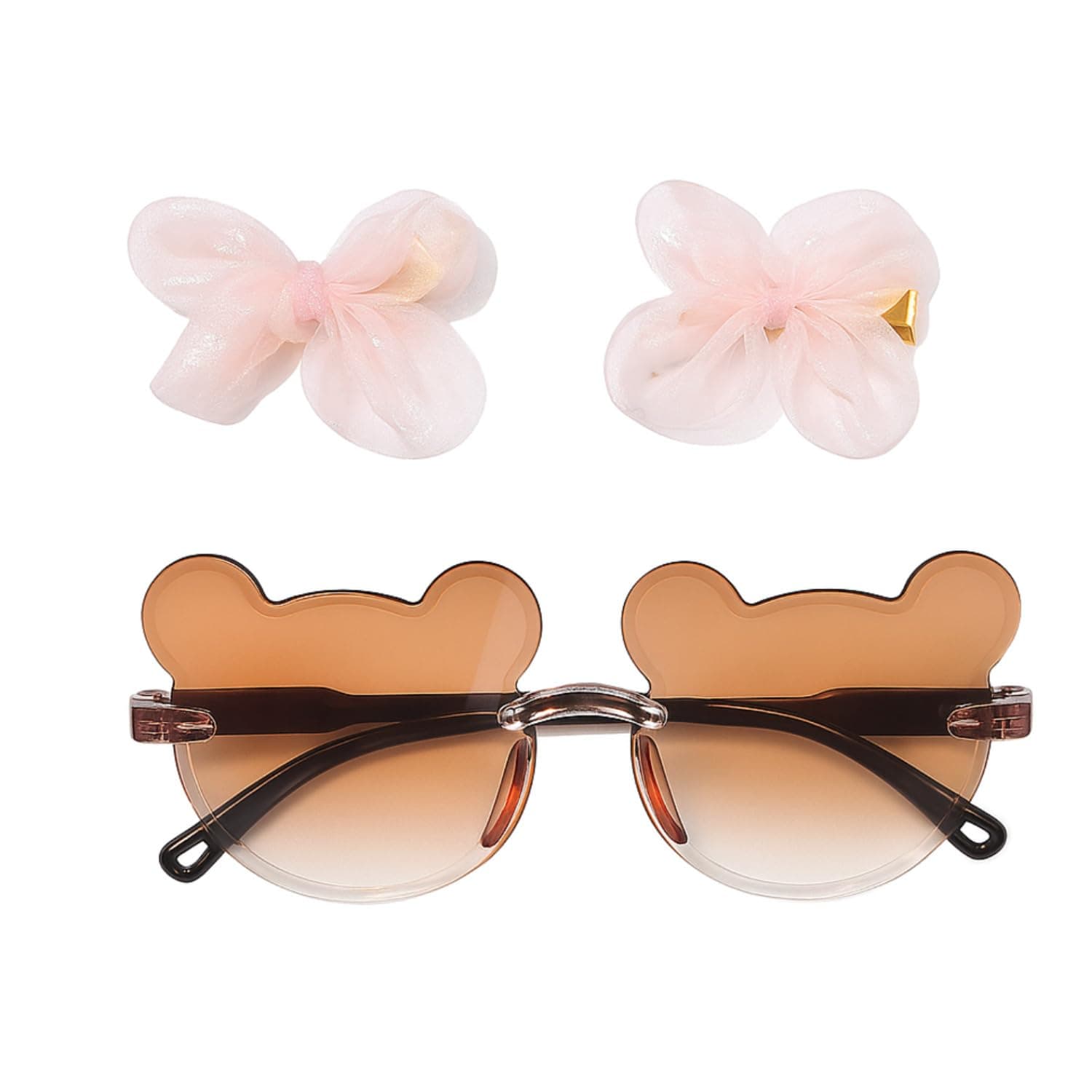 ANNA CREATIONS 1 Bear Shape Sunglasses 2 Cute Biw Hair Clips for Kids – Hair Accessory for Baby Girls & Baby Boys