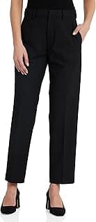 Amazon Brand - Symbol Women's Tapered Fit Formal Trouser (Mid Rise | Ankle Length |Formal Pants | Office Wear) (Available in Plus Sizes)