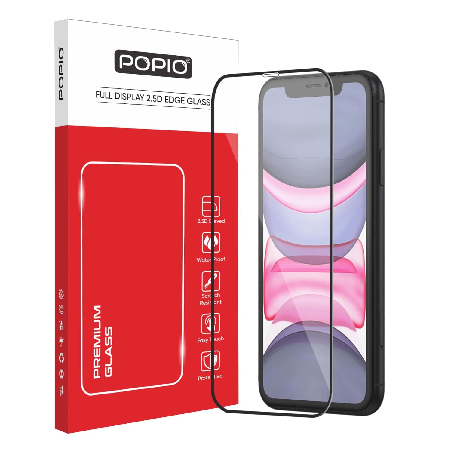 POPIO Military-Grade Gorilla Tempered Glass Screen Protector for iPhone 11 / iPhone XR | 9H Hardness, Edge-to-Edge, Bubble-Free