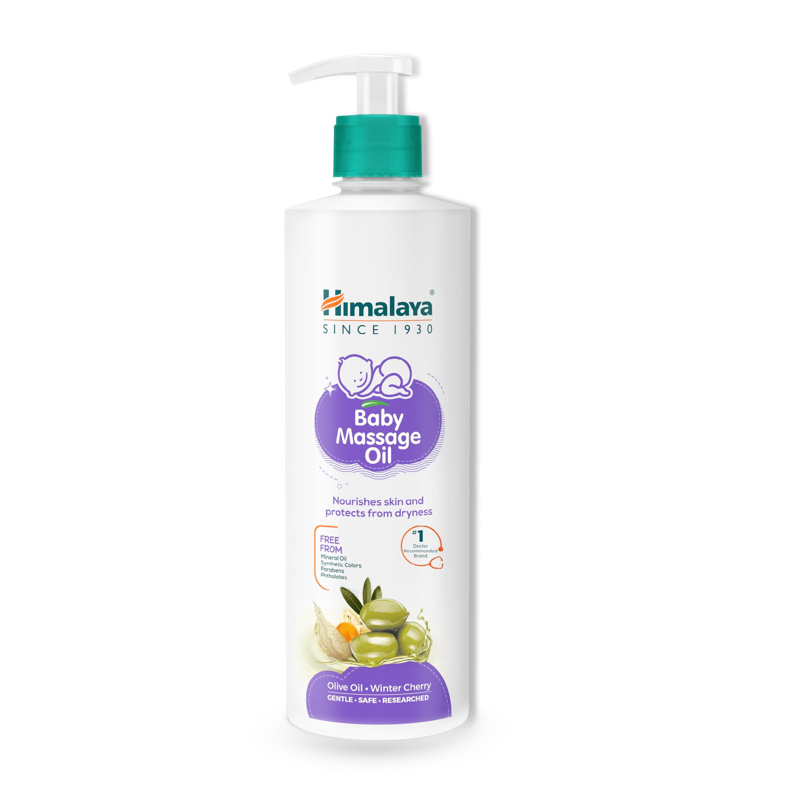 Himalaya Baby Massage Oil 500ml | All-round growth | Strong Bones & Muscles | Ashwagandha, Country Mallow & Aloe Vera | No. 1 Dr. Recommended Baby Massage Oil | Vitamin E | 99% NOI | Mineral oil free