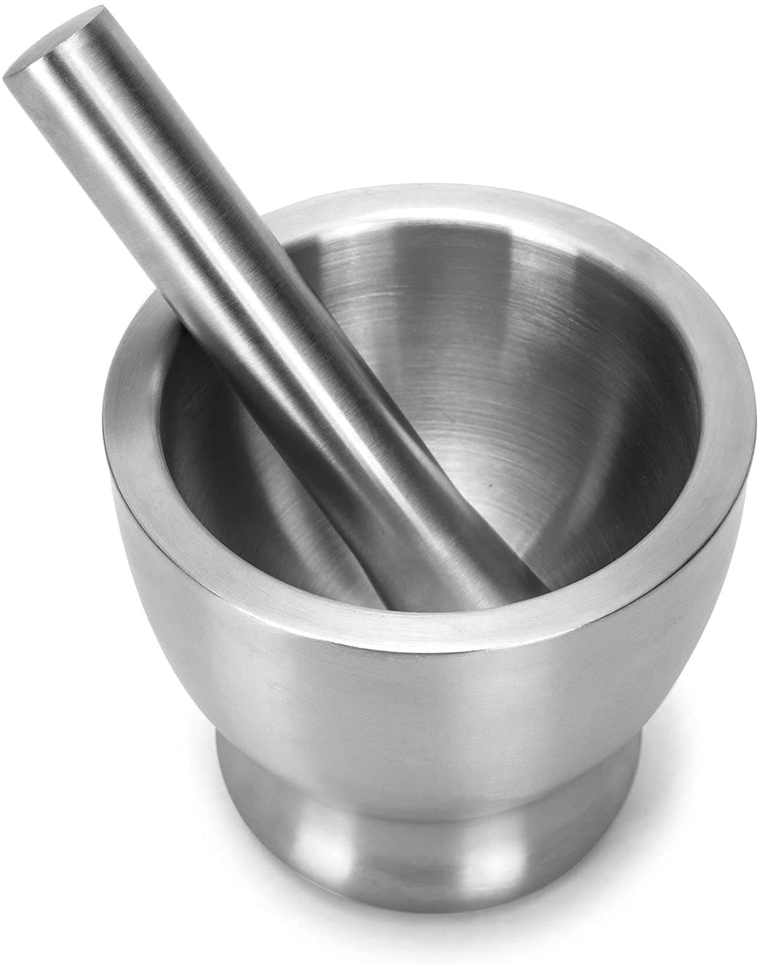 10-CM Medium Size Stainless Steel Mortar and Pestle Set, 304 Food Grade Manual Spice and Garlic Grinder, Durable Crushing Bowl for Kitchen Use