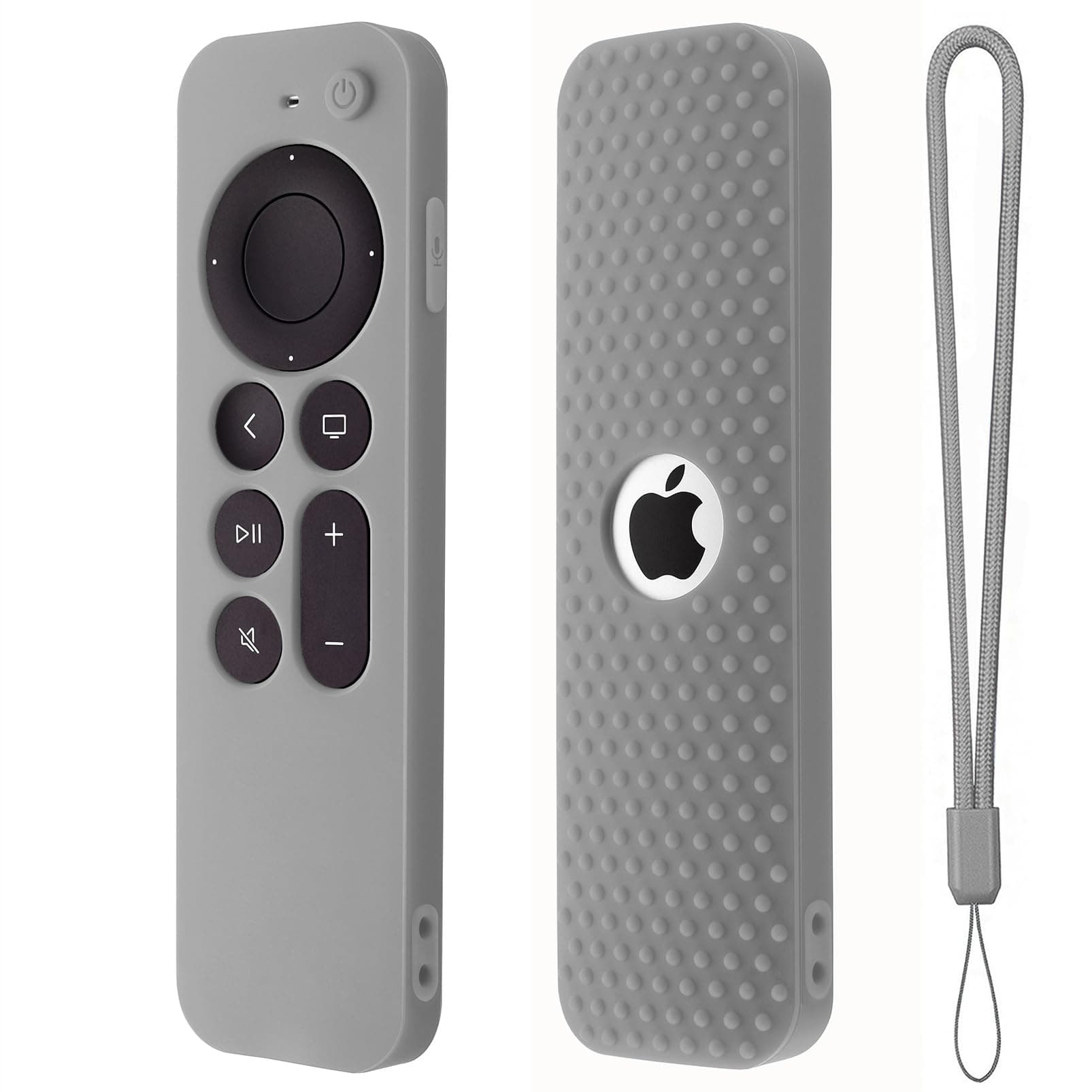 Dealfreez Protective Full Wrap Silicone Case Compatible with New Siri Apple TV 4k 2nd Generation Remote Skin-Friendly Shock Proof Anti-Slip Washable Cover Sleeve (C-Grey)