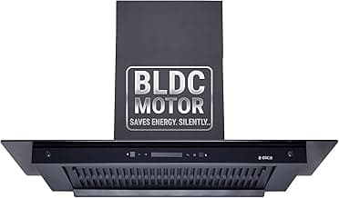 Elica 90cm 1600 m3/hr BLDC Filterless Autoclean Kitchen Chimney with FULL GRILL |15 Yrs Motor WARR |FLAT FL 900 MAX BLDC HAC LTW MS NERO | Black| 9 Speed Touch Control with RPM Display + Motion Sensor
