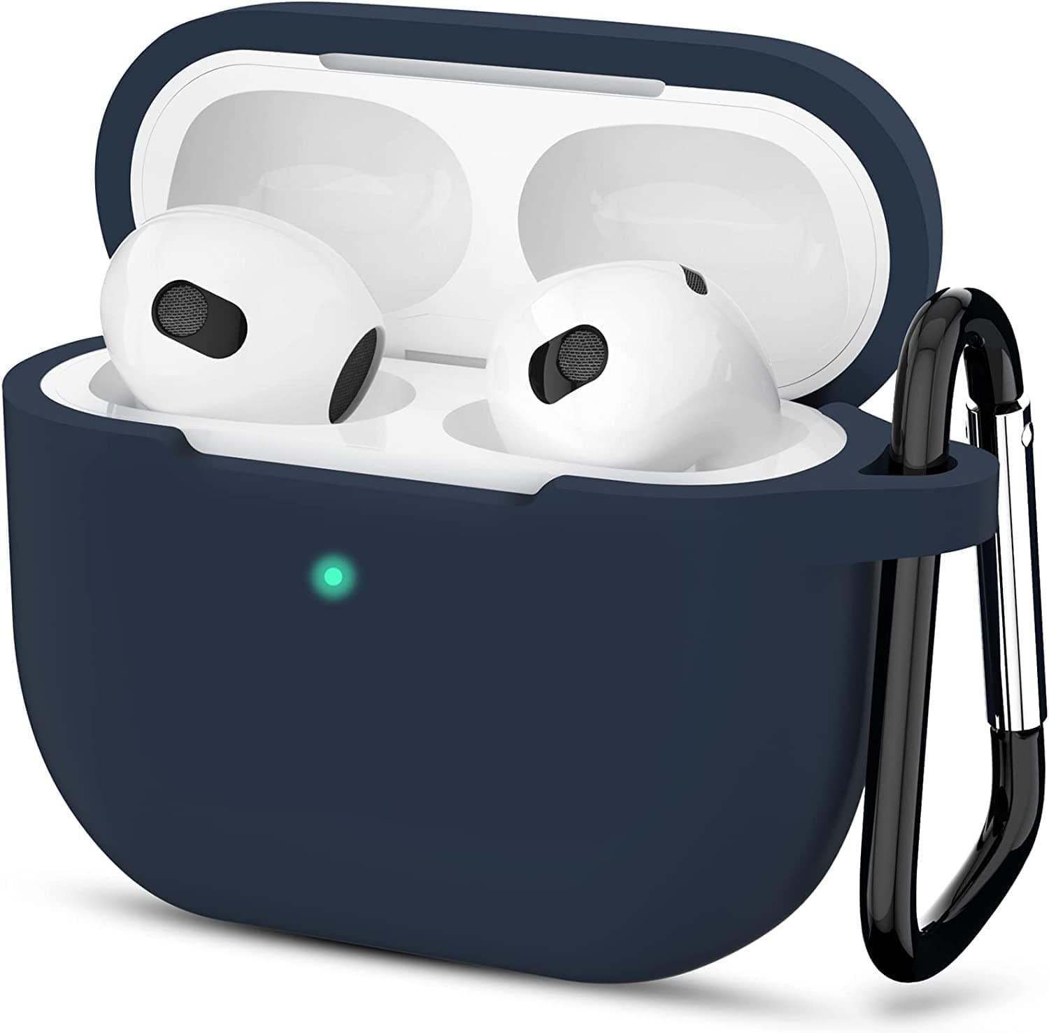 Sounce AirPods 3 Case Cover with Keychain Neck, Protective Silicone Case Skin Compatible with AirPods 3rd Generation (2021 Released), Shockproof, Supports Wireless Charging [Blue]-(Case Cover Only)