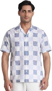 MUFTI Lilac Chequer Camp Shirt