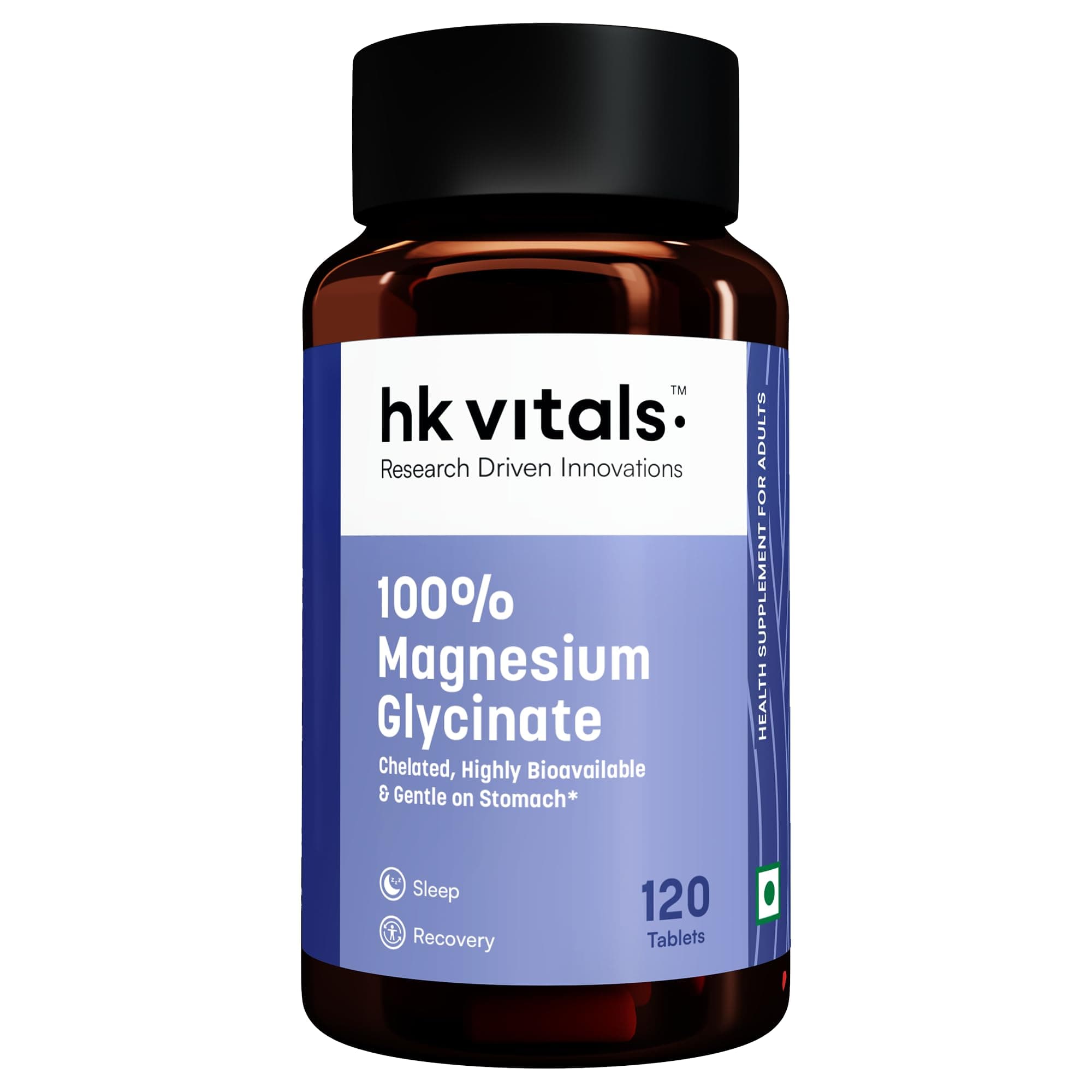 hk vitals 100% Magnesium Glycinate (1880mg) 120 Tablets | For Better Sleep Quality & Muscle Recovery | Trustified Certified