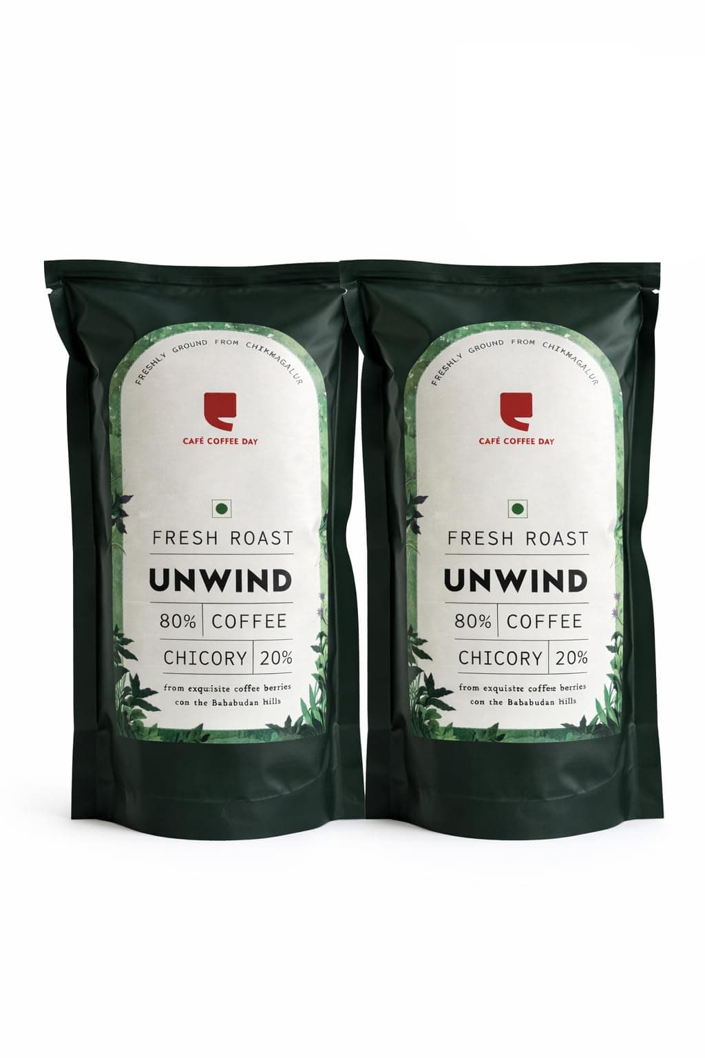 Cafe Coffee Day Unwind 80% Coffee 20% Chicory-200Gm Each(Pack Of 2) Medium To Dark Roast South Indian Filter Coffee Bag Fresh From Chikmangalur Factory
