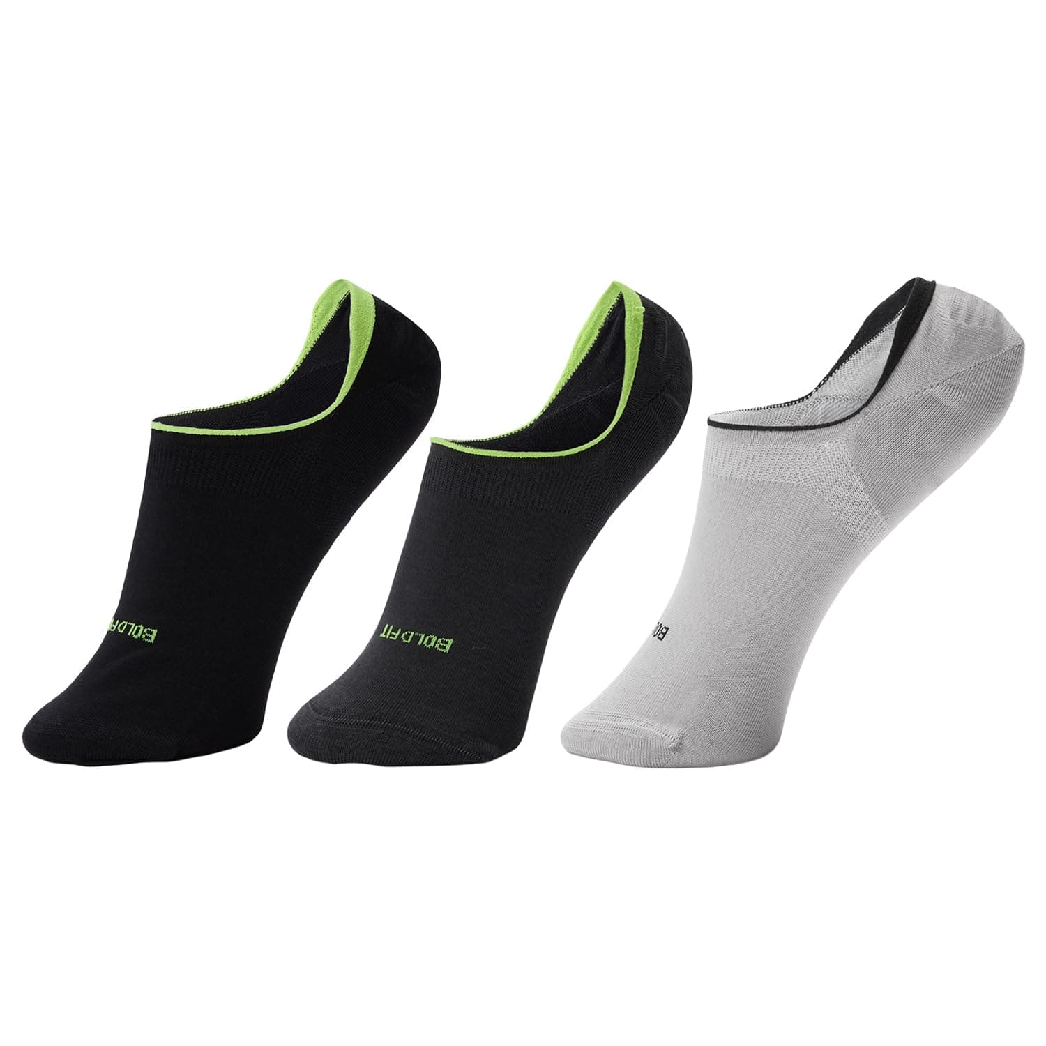 Boldfit No Show Loafer & Ankle Socks for Men & Women Dry Fit Stretchable, Anti Odour & Moisture Absorbent Anti Slip Grip Sports & Gym Socks for Running, Walking & Everyday Wear, Multicolor, Pack of 3