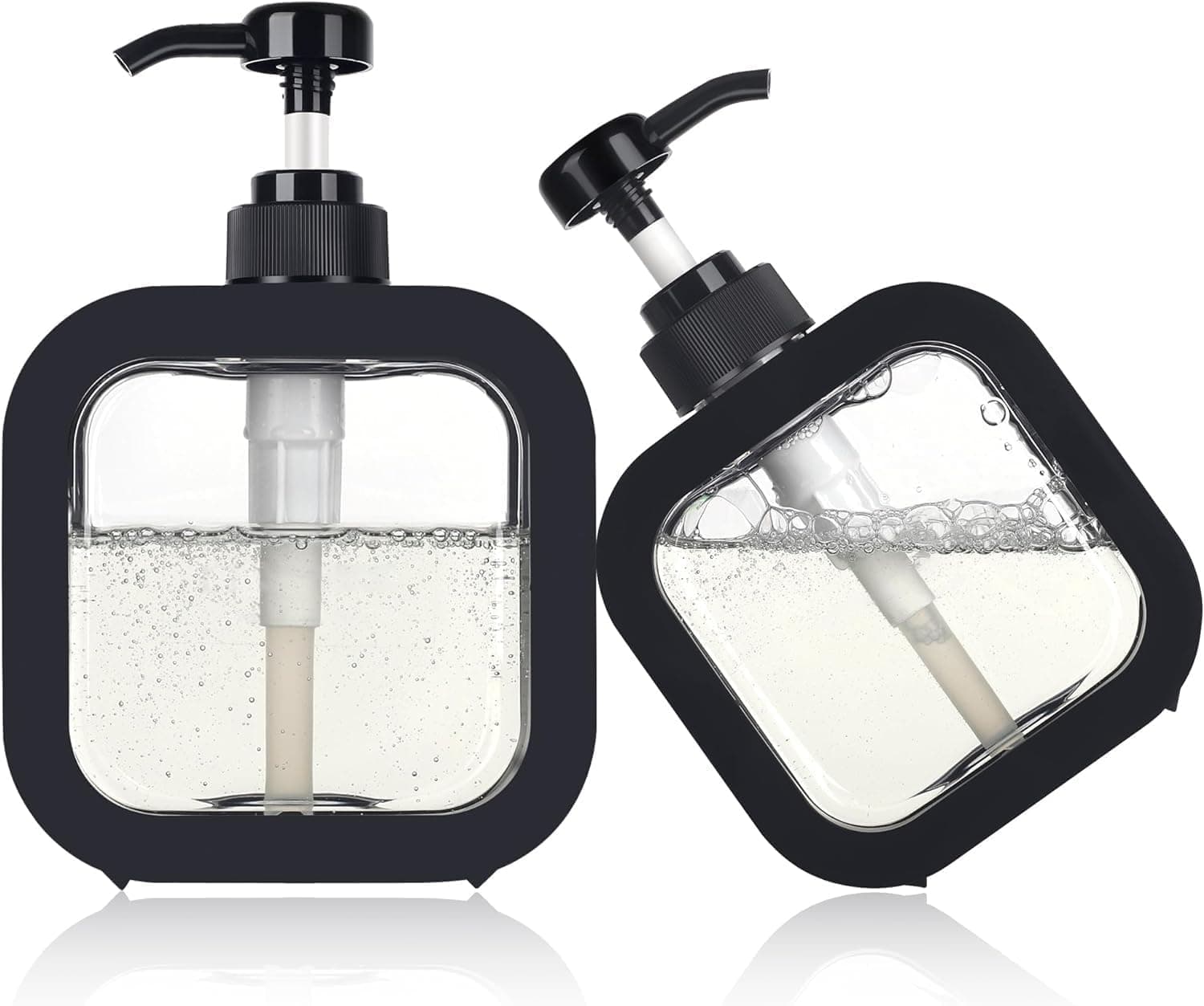ARDAKI Soap Dispenser for Wash Basin Handwash Dispenser Wall Mount for Bathroom Wash Basin Liquid Sanitizer Shower Gel Dish Wash Soap Dispenser Lotion Bottle Shampoo for Bathroom Kitchen (Black)