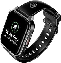 boAt Newly Launched Wave Fortune w/NFC Tap & Pay, 1.96" (4.9 cm) HD Display, Bluetooth Calling, AI Voice Assistant, Cloud & Custom Watch Faces Smart Watch for Men & Women(Active Black)
