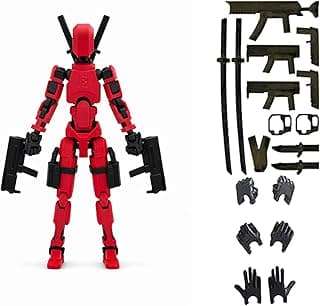 Bhootia Dummy 13 Action Figure | with Weapons| Build It Yourself Toy | 3D Printed (Red)
