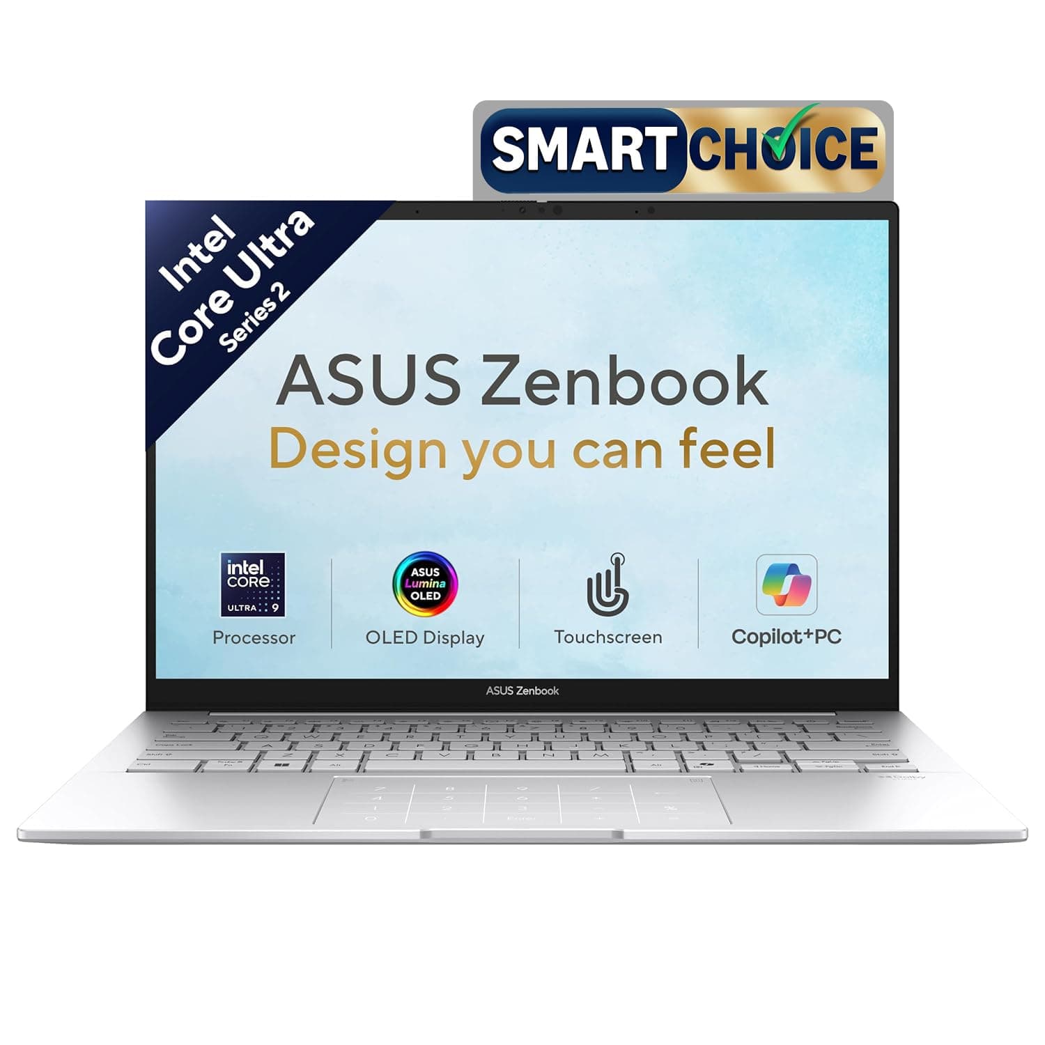 ASUS Zenbook 14 (2026),Smartchoice,Intel Core Ultra 9 285H,32GB RAM,1TB SSD,OLED,Touchscreen,14"(35.5 cm),Win 11,M365 Basic(1Y)* Office 24,Foggy Silver,1.28 Kg,UX3405CA-QL1113WS,Thin & Light Laptop