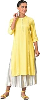 Aurelia Women Solid Viscose Kurta Set with Trousers