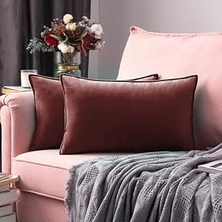 Khooti Decorative Velvet Cushion Cover Pack of 1-12" x 20" / 30 x 51 cm - Jam - Soft Pillow Covers Cushion Case for Sofa Bedroom Livingroom Chair Car, Cushion Cover
