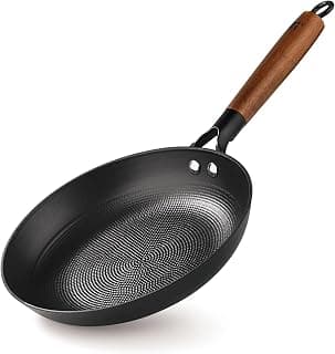 BERGNER Odin 24 cm Cast Iron Frypan, Pre-Seasoned, for Searing/Browning/Caramelizing/Frying/Sauteing/Serve, Rust Proof Lightweight Iron, Enamel Finish, Metal Spatula Safe, Induction & Gas Stove Ready