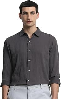 MUFTI Brown Solid Slim Fit Shirt