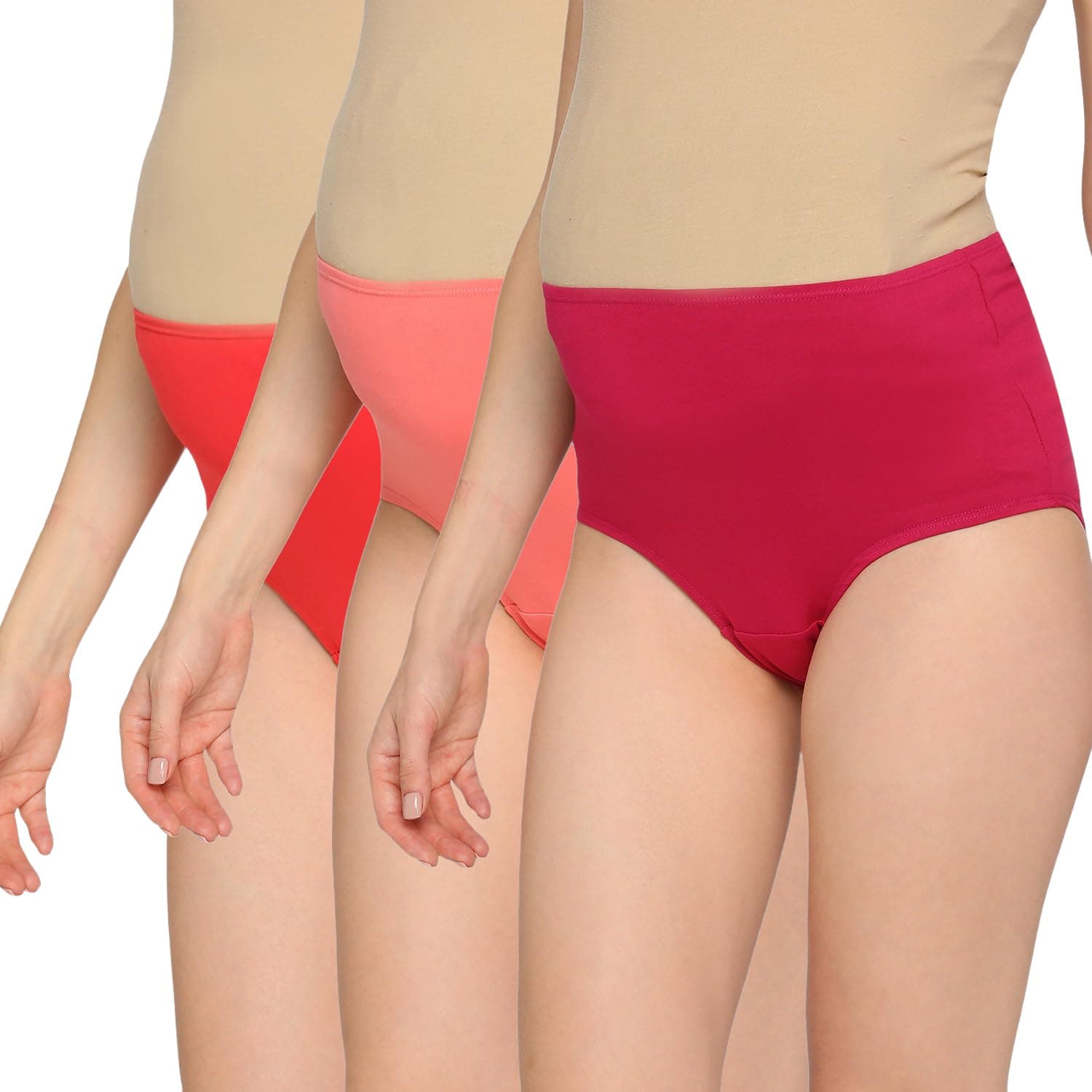 Evamomies Women's High Waist Soft Comfy Cotton & Breathable Maternity Panty|Pregnancy Panty|Maternity Panties (Pack of 3)