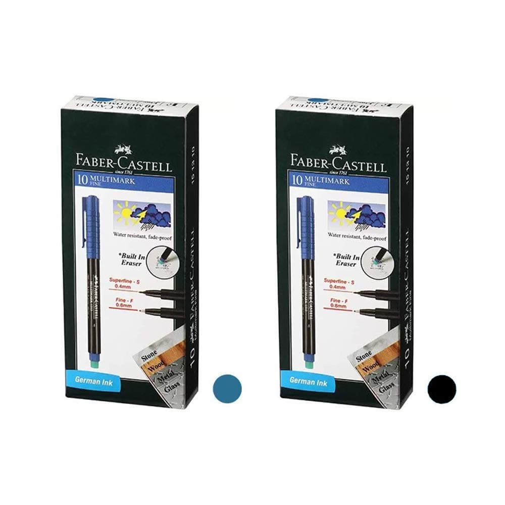 Faber-Castell MULTI MARKER FINE BLUE PACK OF 10
