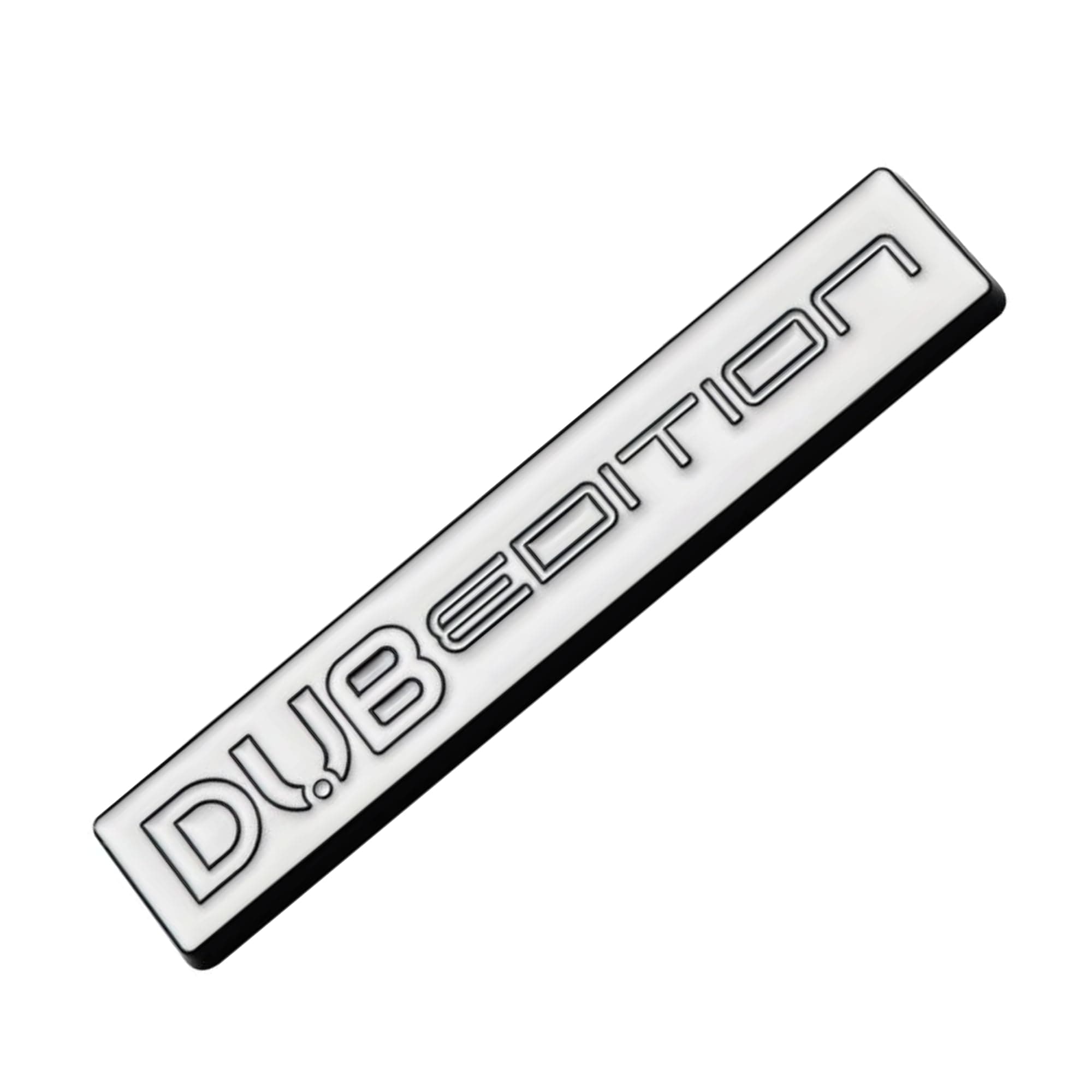 KMH Premium Dub Edition 3D Car Logo Sticker | Eye Catching Brand Emblem Badge Waterproof Logo Sticker Decals for Car Accessories (Silver & White) Pack of 1