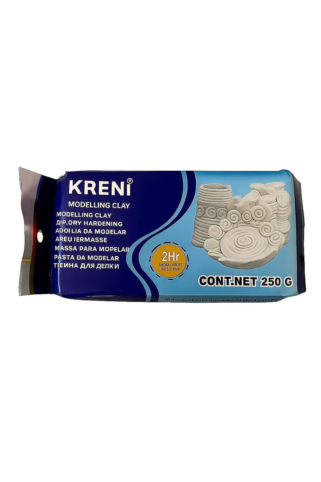 KRENI Professional Air Dry Clay for Crafts & DIY | Non-Toxic, Soft & Flexible Clay for Kids & Adults | Ideal for Sculpting, Modeling, School Projects & Art Activities | 250g (White)