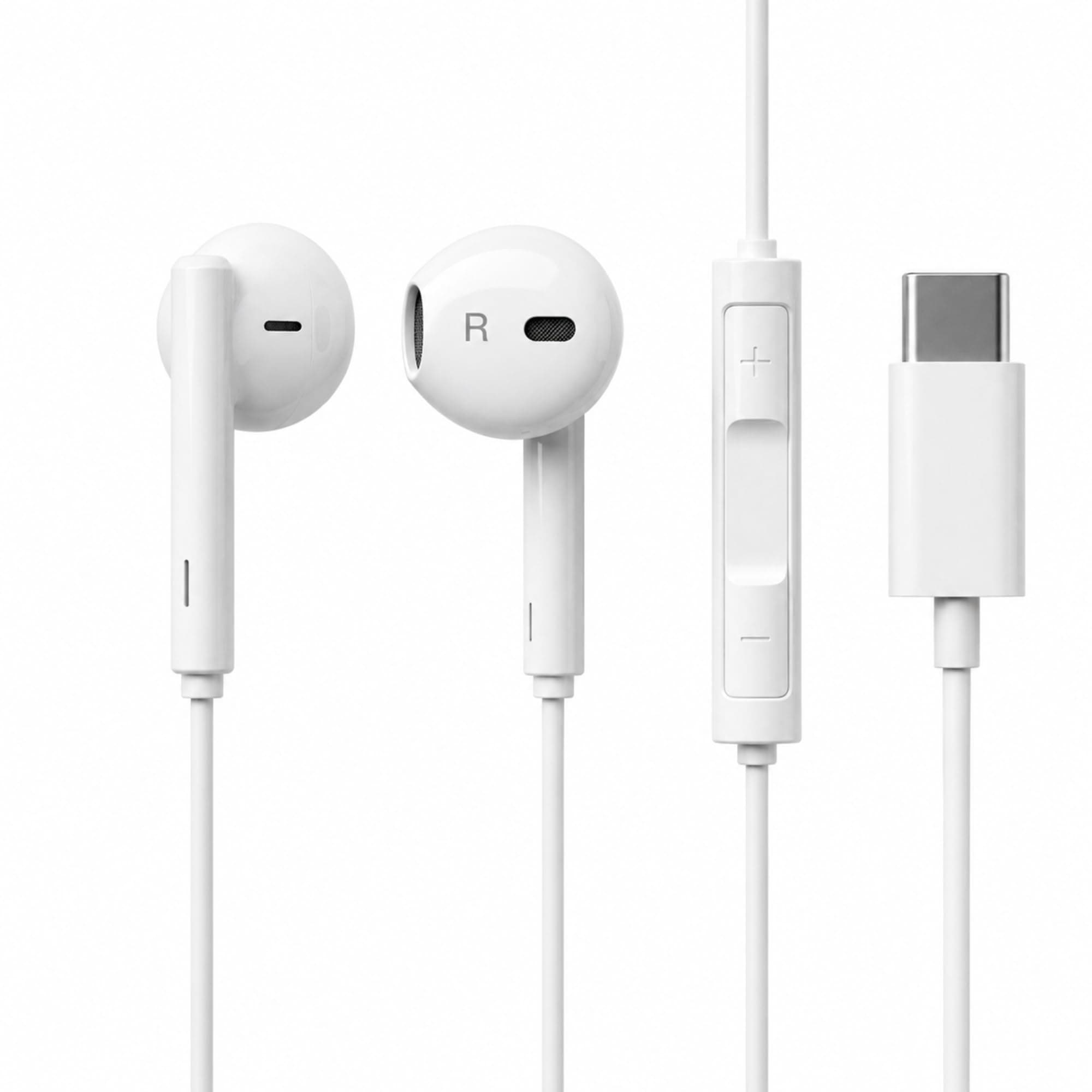 Umake Type C Wired Earphones with HD Mic, 14.2mm Powerful Bass Driver, in-Line Controls, Tangle-Free TPE Cable, in-Ear Earphones Compatible with Android, Laptop & Tablet, BIS Certified
