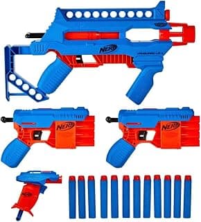 Nerf Alpha Strike Blast Kit,Dart-Blasting Multi-Pack Includes 4 Blasters and 12 Official Nerf Elite Darts