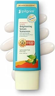 Pilgrim 5% Vitamin C Brightening Serum Sunscreen SPF 50+ PA++++ with Glutathione & Niacinamide | InVivo Tested | New Gen UV Filters | Lightweight Fluid | All Skin Types | No White Cast -50ml