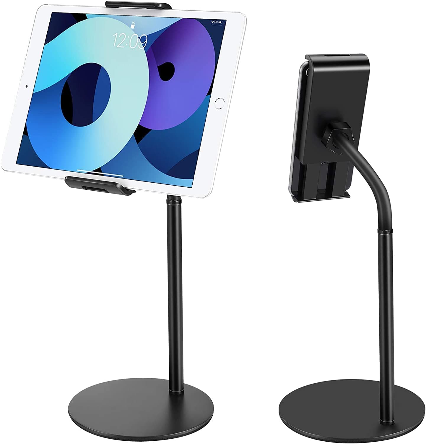 Tablet Stand Phone Holder, 360 Degree Rotating Adjustable Desktop Tablet Mount Compatible with iPad/iPhone/Nintendo Switch/Samsung Galaxy Tabs/Kindle/eBook Reader and More 4.6"-10.5 inch