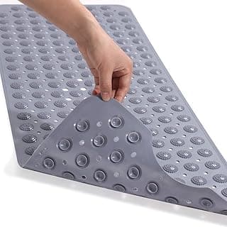 VHKD PVC Bathroom mats Anti Slip Bathroom mat Non Slip Bath Anti Skid Doormat Rectangle (Grey | 70 X 35)