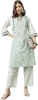 FIORRA Womens Cotton Printed Kurta Pant Set