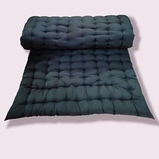 ATOOTFUSION Soft Foldable Cotton Quilt Mattress | Rollable Lightweight Single Firm Cotton Mattress | 3X6 Ft (72X36 Inches) | Bottle Green
