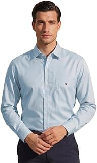 Louis Philippe Men's Slim Fit Textured Fabric Soft Handfeel Full Sleeve Casual Shirt