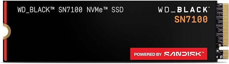 WD_Black Western Digital SN7100 NVMe 1TB, Upto 7250MB/s R, 6900MB/s W, 5Y Warranty, PCIe Gen 4 NVMe M.2 (2280), Gaming Storage, Internal Solid State Drive (SSD) (WDS100T4X0E-00CJA0)