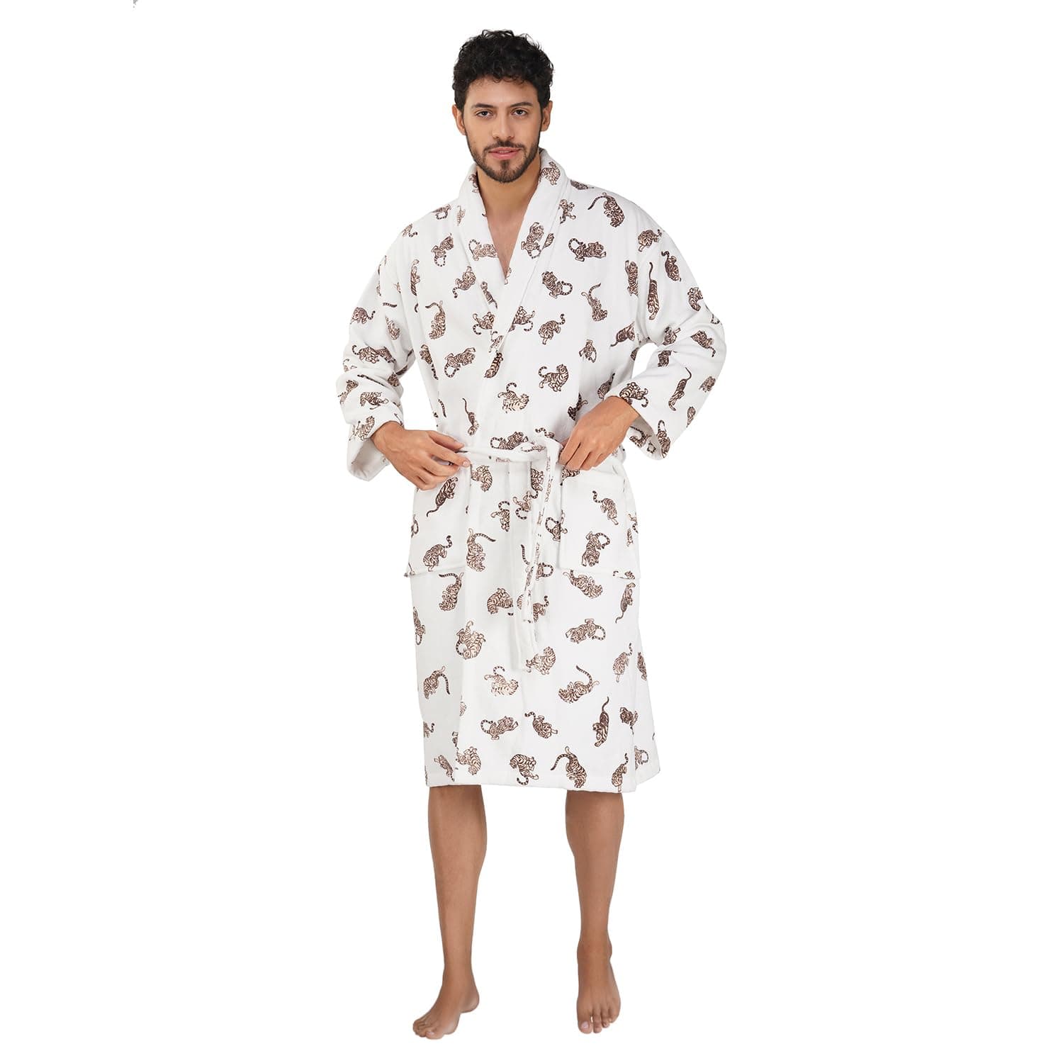 RANGOLI Jaguar Premium Luxury 100% Cotton Bathrobes for Women | 450 GSM Ultra Absorbent & Soft Bathing Gown | After Swimming Bath Robe Comfortable & Stylish | For Home & Spa - Peach, XL