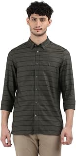 Tommy Hilfiger Men Cotton Striped Slim-Fit Twill Shirt