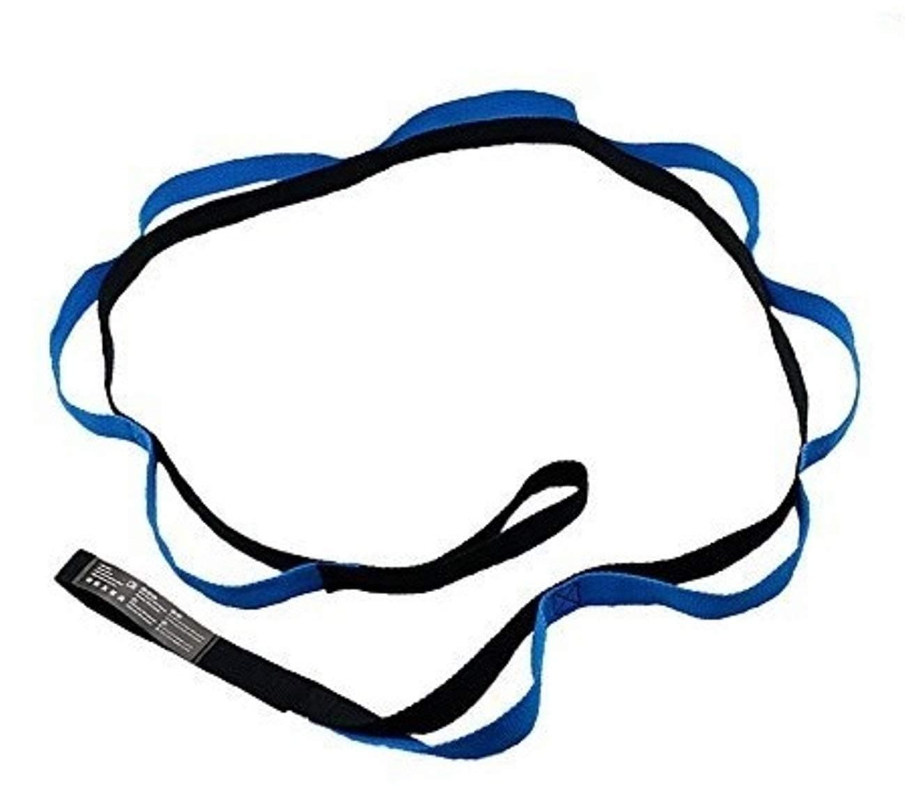 LAFILLETTE Exercise Polyester Band 10 Loops Stretching Strap for Fitness Physical Therapy Pilates Nylon Yoga Strap (Grey)