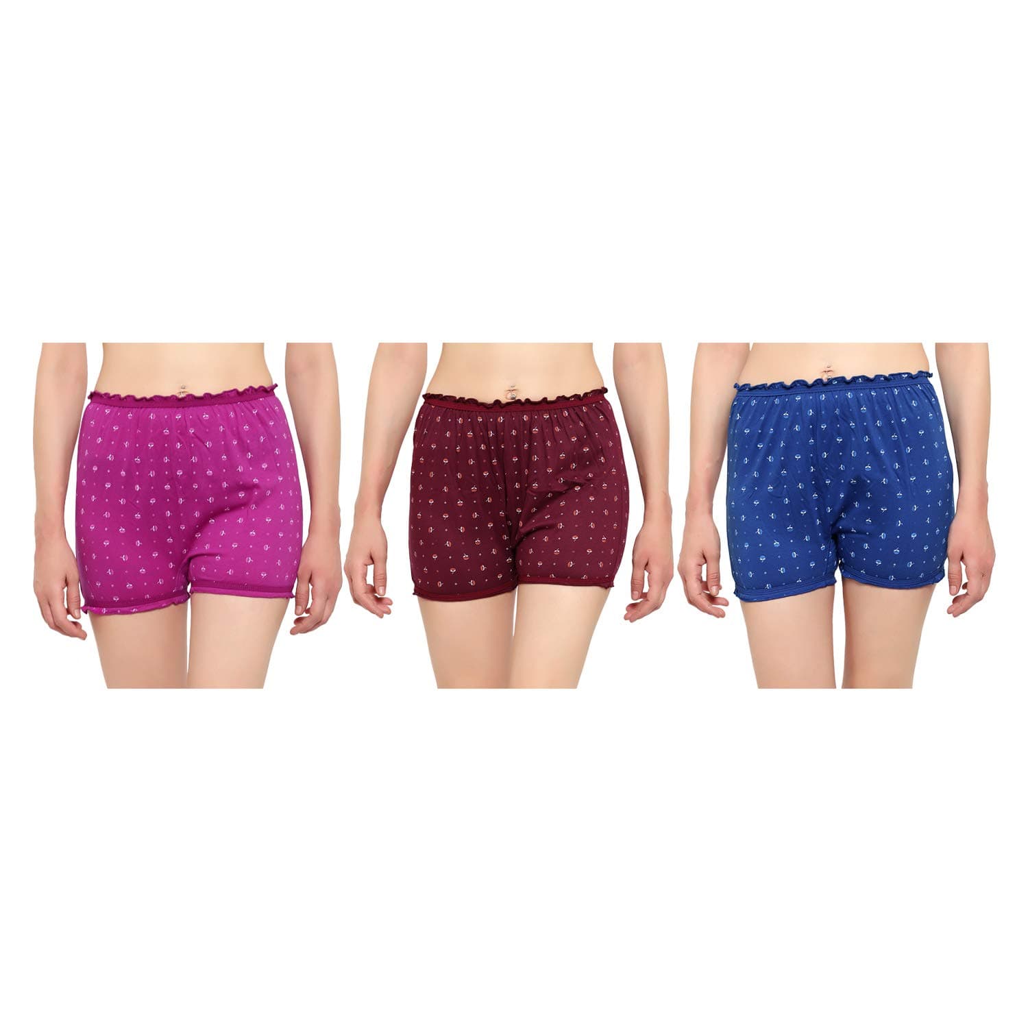 BLAZON Women's Cotton Hosiery Bloomer Pack of 3