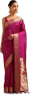 Soch Womens Tussar Brocade Zari Woven Saree